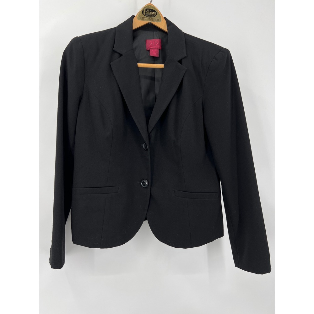 212 Collection Womens Black 2-Buttonâ Tailored Blazer Jacket Petite 10P RN73277